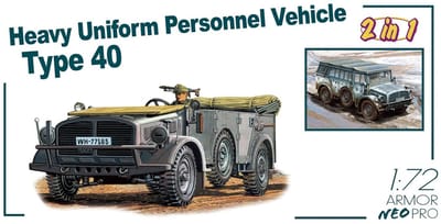 Dragon Modelbouwpakket Militaire voertuigen - 7379 Heavy Uniform Personnel Vehicle Typ 40 - 2-in-1 Set WWII - Duits Militair Voertuig Plastic - 1:72 - Modelbouw
