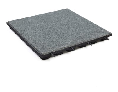 Rubbermagazijn - Rubberen tegels - Grijs - Dikte 4,8cm - 50x50cm - Rubbertegel met verbindingspennen - Speelplaatstegel - Prijs per stuk