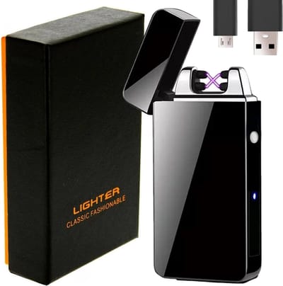 Luxe Oplaadbare Elektrische Plasma Aansteker in Gift Verpakking - USB oplaadbaar - incl. USB kabel - Zwart - Wind en Stormbestendig - Cadeau voor Man of Vrouw - Storm Aansteker
