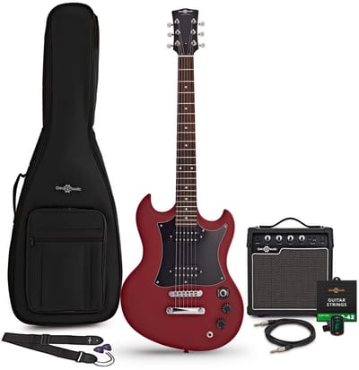 Brooklyn Elektrische Gitaar + 15 W Versterkerpakket, Rood