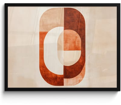 Poster in lijst - Fotolijst 70x50 cm - Posters - Illustratie - Abstract - Vormen - Rood - Posterlijst zwart - Decoratie - Wanddecoratie woonkamer - Muurdecoratie slaapkamer