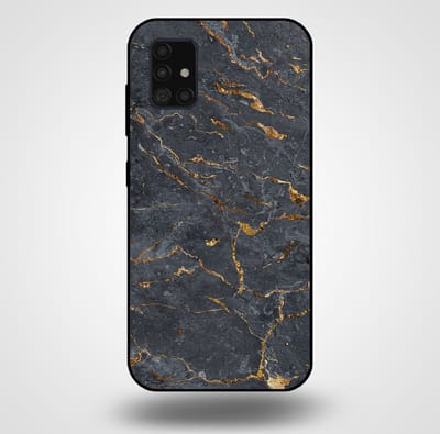 Smartphonica Telefoonhoesje voor Samsung Galaxy A51 5G met marmer opdruk - TPU backcover case marble design - Goud Grijs geschikt voor Samsung Galaxy A51 5G