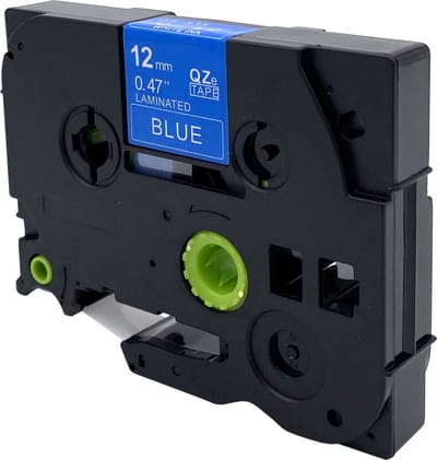 DULA Brother Compatible label tape- Tze-535 - 1 cassette - Brother P-Touch - Wit op blauw - 12mm x 8m