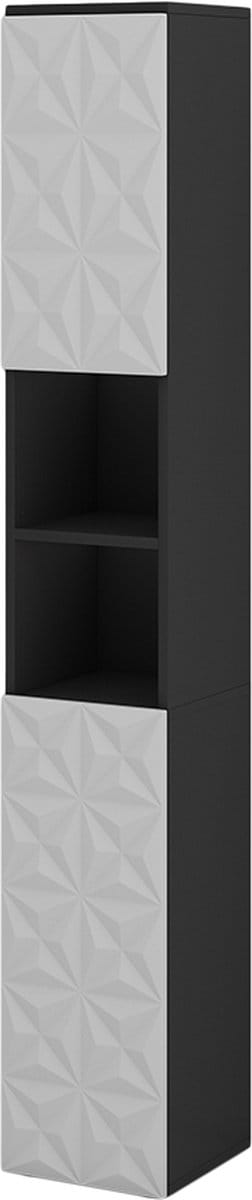 Vicco Edge Badkamerkast – 30 x 189.5 cm met 2 deuren en 3 vakken Zwart