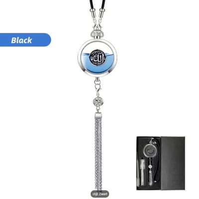 Luxe Auto Ornament – Zilverkleurig met Islamitische Patronen – Inclusief Elegante Geschenkdoos - Zwart
