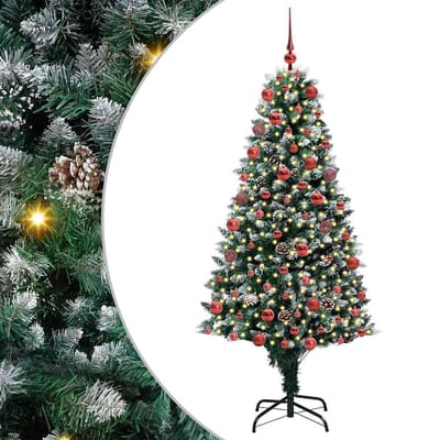 vidaXL Kunstkerstboom Groen 180 cm PVC en Staal en Kunststof