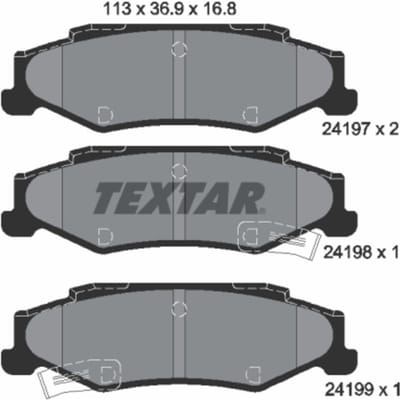Remblokset TEXTAR 2419701, achter