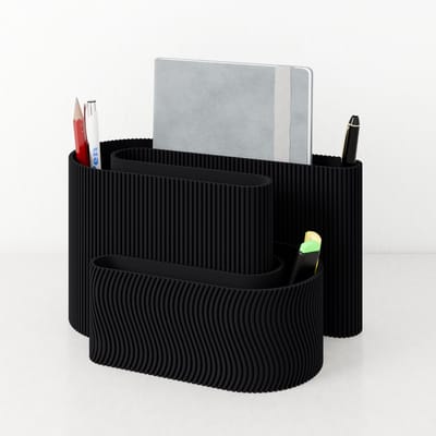 Fleuriek - Bureau organizer Zwart - Kleurrijke desk organizer - Organizer bakjes met pennenbakje voor kantoor - Decoratieve bureau opberger of pennenhouder