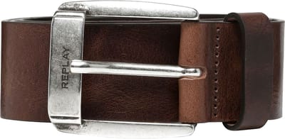REPLAY Leren Riem Classic Belt W105 Fade Tobacco Donkerbruin
