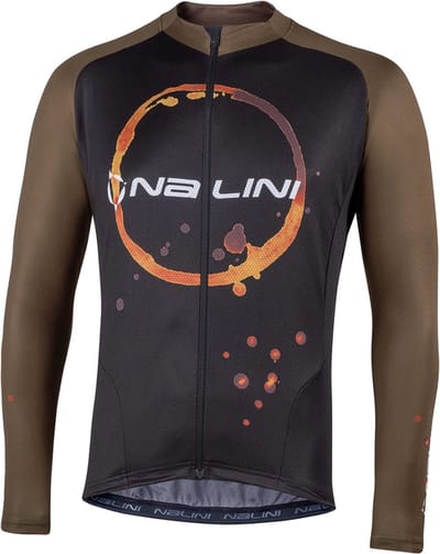 NALINI SHIRT MET LANGE MOUWEN COFFEE GROEN - ZWART Maat L