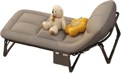 Campingbed Kinderen - Draagbaar Bed - Ontspannen Buiten - Versterkte Gewrichten - 135x60x30 cm - Grijs