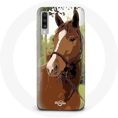 Coque - Samsung - Galaxy A70 - Souple - Marron - Race de cheval marron