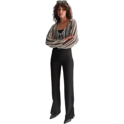 Pantalon met wijde benen klassieke pasvorm dames 24 Colours