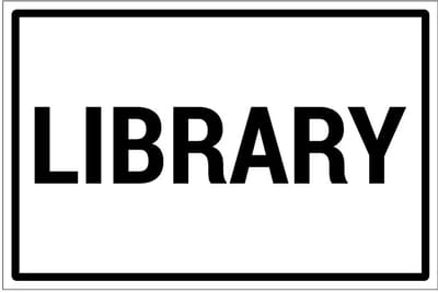 Library bord | gecoat dibond materiaal | 30 x 20 cm