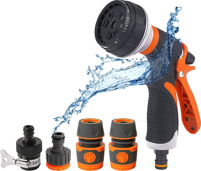 Somstyle Sproeikop Tuinslang - 8 Standen - Sproeier voor Tuin - Irrigatiesproeier - Spuitpistool - Oranje / Zwart