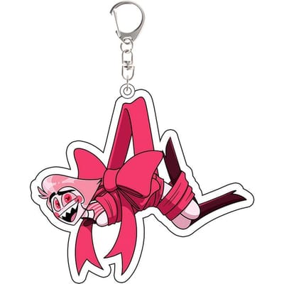 Porte-clés Acrylique Anime Vox Angel Dust Alastor Lucifer Morningstar Périphérique Personnalisé Dessins Animés Accessoires de Sac à Dos Pendentif Cadeau red