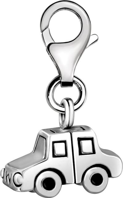 Quiges – Charm – Hanger - 3D Auto - Verzilverd - karabijnslot - geschikt - voor - Bedelarmband - QHC128