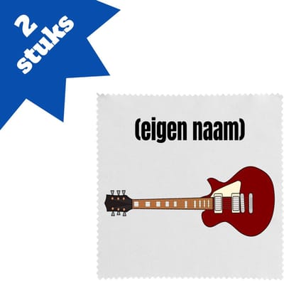 Akyol - rode elektrische gitaar met eigen naam brillendoekjes - Gitaar - muziek liefhebbers - gitaristen - gitaar liefhebbers - verjaardag - cadeau - kado - 17,8 bij 17,8 cm - 2 stuks