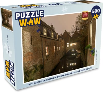 Puzzel Historische grachten in de Nederlandse stad Den Bosch - Legpuzzel - Puzzel 500 stukjes