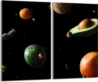 TMK ArtDeko - Beschermplaat voor het fornuis - Glas - Ovaal - 2x30x52 cm - Fruitmotief