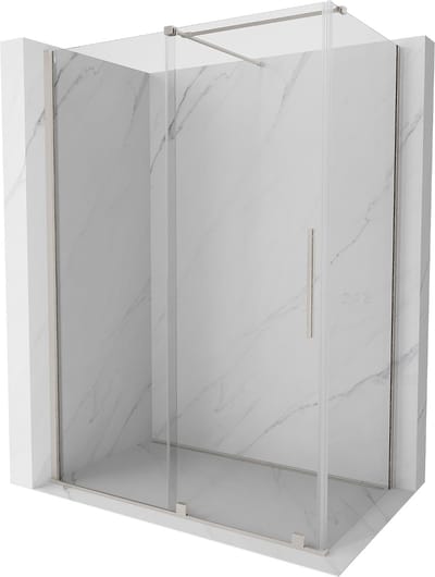 Mexen Velar douchecabine schuifbaar 130 x 70 , transparant, geborsteld nikkel - 871-130-070-01-97