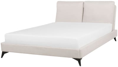 MELLE - Tweepersoonsbed - Lichtbeige - 140 x 200 cm - Chenille