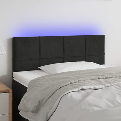 vidaXL - Hoofdbord - LED - 80x5x78/88 - cm - fluweel - zwart