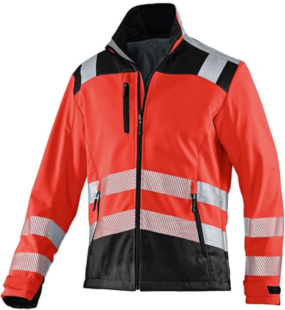 KÜBLER PSA REFLECTIQ 15078427 Hi Vis Reflecterend Softshell Werkjas HEREN Veiligheidsjas Signaalrood Zwart - Winddicht