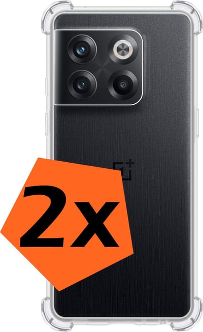 Hoes - 2 Stuks - Geschikt voor OnePlus 10T - Sterk & Shockproof - Siliconen Case - Back Cover - Telefoon Hoesje Shock Proof - Transparant