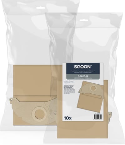 SQOON® Stofzuigerzakken Geschikt voor Kärcher A2000 Series & WD2 Series (o.a. A2004) – Papier – 10 Stuks
