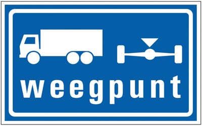 Weegpunt vrachtwagens sticker 320 x 200 mm