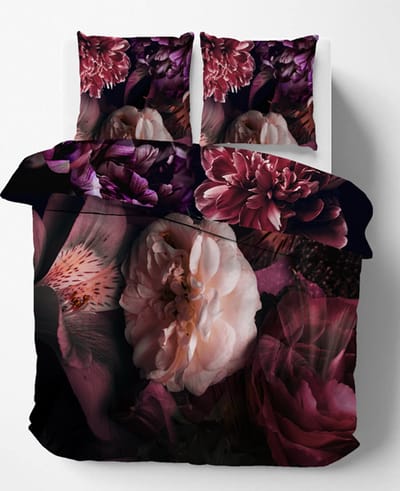 iSleep Dekbedovertrek Jolijn - Eenpersoons - 140x200/220 cm - Aubergine