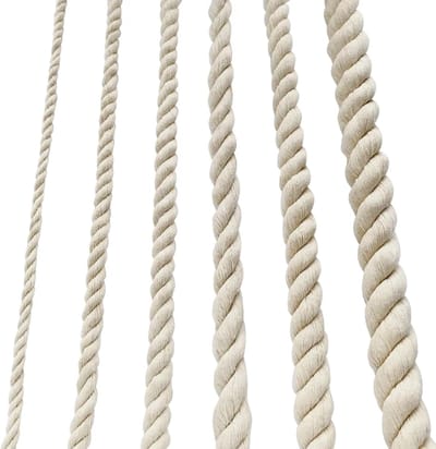 Katoenen touw, dik touw, wit touw, strop, zacht touw, terrastouw voor tuin, macramé plantenhangerset, 8 mm (20 m) - ShopVlot
