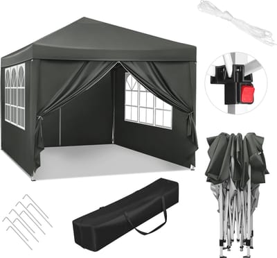 Waterdichte Vouwtent 3x3 m met Zijwanden - Ideaal voor Tuin, Terras, Camping en Festivals