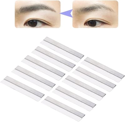Vervangbare Eyebrow Razor Accessoires, 100 Stuks Rvs Oogbrauwmesjes voor Precisie en Vormgeving