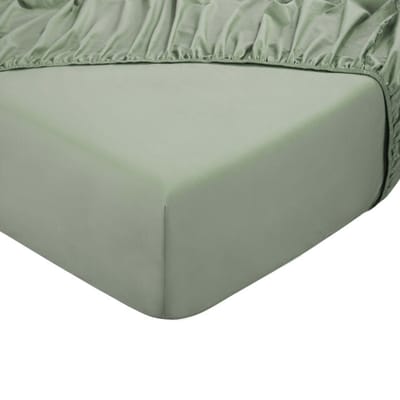DoubleDry Hoeslaken 100% Natuurlijk Katoen - Tweepersoons 140x200 cm - Zacht & Ademend - Rondom Elastiek - Oudgroen