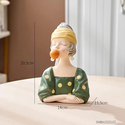 Individualistische Huisdecoratie Schattige Meisjesfiguren Ornamenten Resin Sculptuur Kamerdecoratie Slaapkamer Café Tafeldecoratie Cadeaus Beeld brown