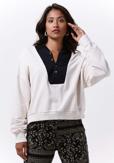 10DAYS Buttoned Bib Sweater Truien & vesten Dames - Sweater - Hoodie - Vest- Beige - Maat S