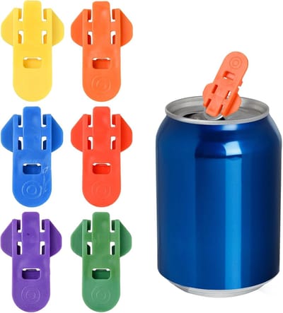 Handige blikopener set - 6 kleuren - plastic materiaal - eenvoudig te gebruiken voor drankjes - ShopVlot