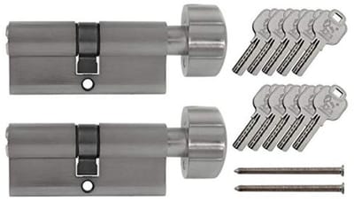 Knopcilinder 80 mm 40/40 gelijksluitend met 10 sleutels