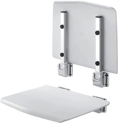 Opvouwbare Douchestoel - Wandmontage Kruk - Veilig Baden - Ruimtebesparend Ontwerp - Max 150kg Draaglast - Wit