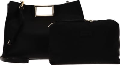 SEIDENFELT MANUFAKTUR Handtas Schoudertas Bjerre Long Shopper Black / Gold Zwart