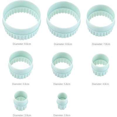 8-delige plastic ronde golf dubbelzijdige koekjesvormers cakevorm voor keukenkoekjesgereedschap 8pcs