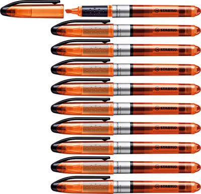 STABILO NAVIGATOR - Markeerstift - Markeert Tot De Laatste Druppel - Oranje - Doos 10 stuks