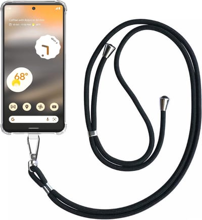 Telefoonhoesje Geschikt voor Google Pixel 6A Transparant ShockProof met Afneembaar Universeel Telefoonkoord - Cover Case Siliconen ShockProof with Lanyard - Smartphonica geschikt voor Google Pixel 6A