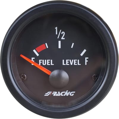 Brandstofindicator Zwart - Niveaumeter - Auto Elektronica - Zwarte Achtergrond - 2 Inch - Zwart