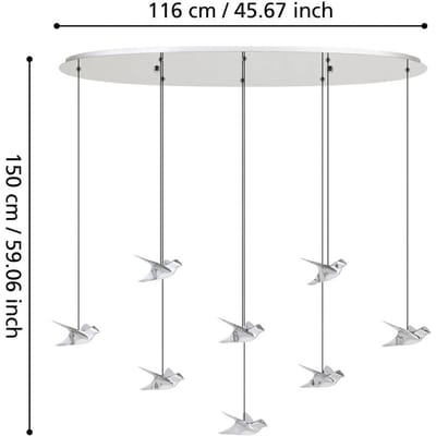 EGLO Stars of Light LED hanglamp Paratebueno, chroom, 8-lamps.