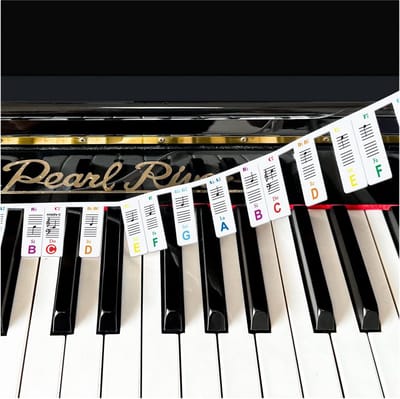 Pianotoetsenbord Labels - Piano Noten Labels - Beginners Leren - Verwijderbaar Zonder Lijm - 88 Toetsen - Kleurrijk