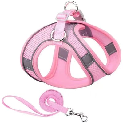 Hondentuigje en riemset voor kleine honden Verstelbaar puppytuigje Vest Franse bulldog Chihuahua hondentuigje en riemset puppy L   9-15 kg