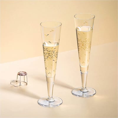 Champagneglazen set - feest kertdiner nieuwjaarsfeest verjaardagsfeestje - hoogwaardig glas - duurzaam - perfect als cadeau champagneglas